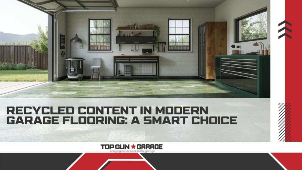 |Cross-section view of recycled garage flooring materials showing layers of compressed recycled rubber