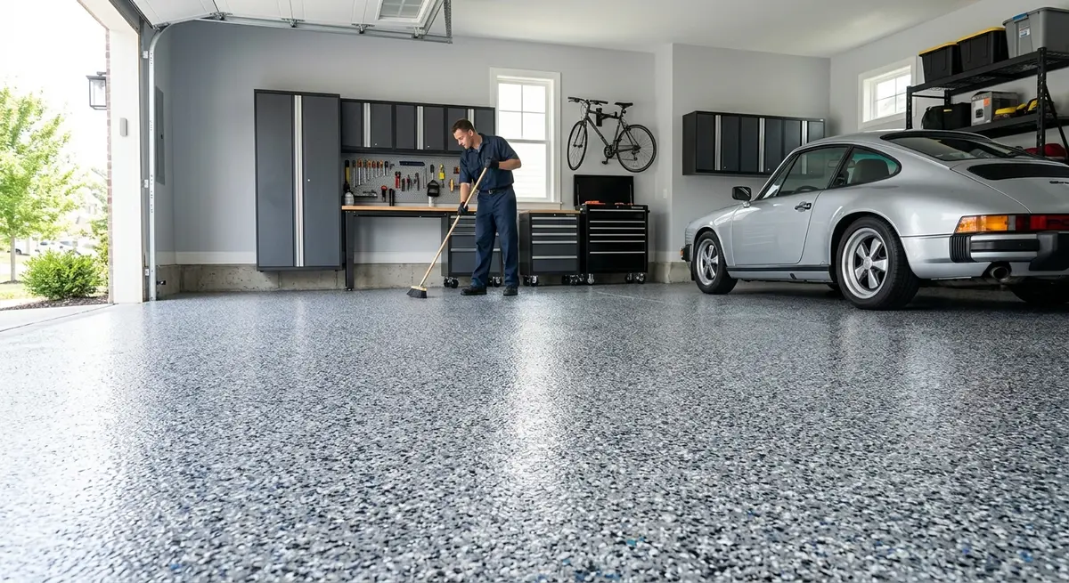 Comparison of decorative flake resin flooring options for residential garages